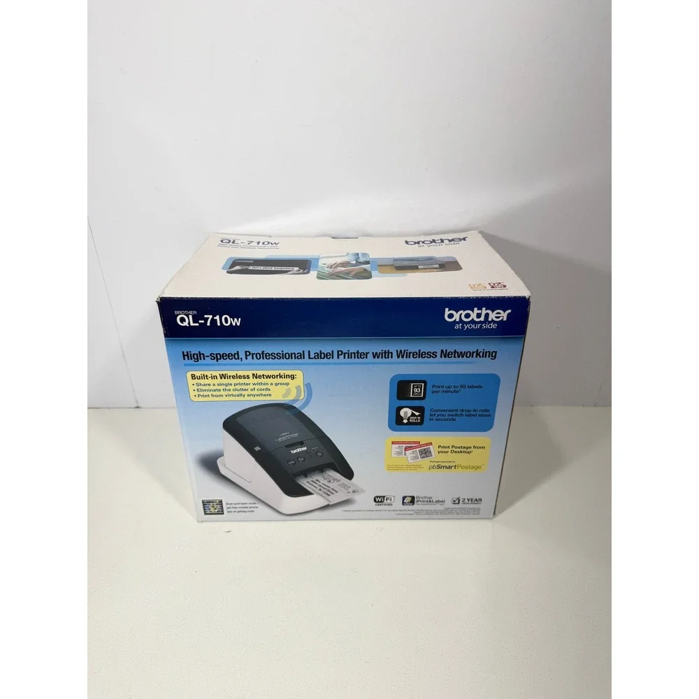Brother QL-710W Wireless High-Speed Professional Thermal Label Printer Black Wh